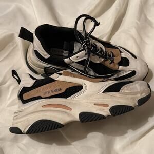 Steve Madden Possession Sneakers Black/Tan size women's 10